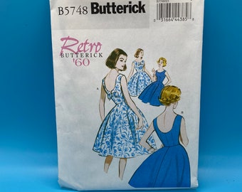 Butterick #B5748 - Retro 1960 Design Dress Pattern - Sizes 14-22 - Paper Pattern - 2012 - Uncut - Great condition - Retro 1960