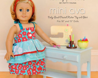ModKid - Mini Ava - Paper Sewing Pattern for 18" Doll's top and skirt