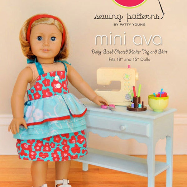 ModKid - Mini Ava - Paper Sewing Pattern for 18" Doll's top and skirt