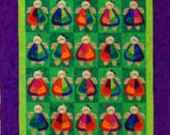 Bella Rosa - A Stitch and Split Applique Design by Bella Nonna from That Patchwork Place - An Applique Quilt Pattern - cute angels