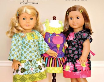 ModKid - Mini Nina - Paper Sewing Pattern for 18" Doll's top, skirt, & dress