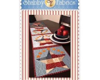 Patchwork Patriotic Table Runner Pattern- a paper pattern by Shabby Fabrics for a table runner - a paper pattern