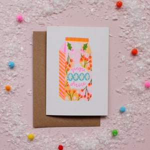 Risograph Printed Christmas Cards jingle juice