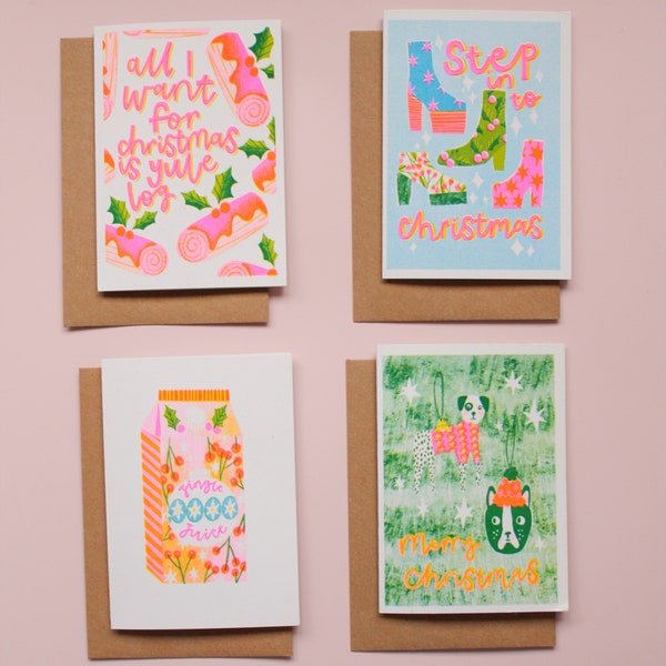 Risograph Printed Christmas Cards