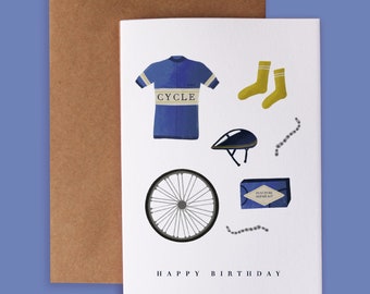 Cycling, Happy Birthday, Birthday Greeting Card