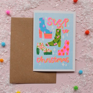 Risograph Printed Christmas Cards step into christmas