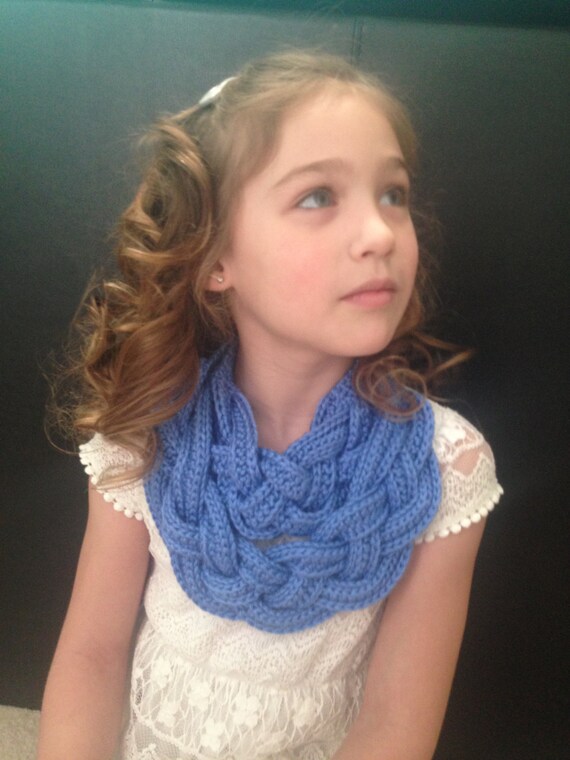 Children's crocheted double braided scarf handmade 