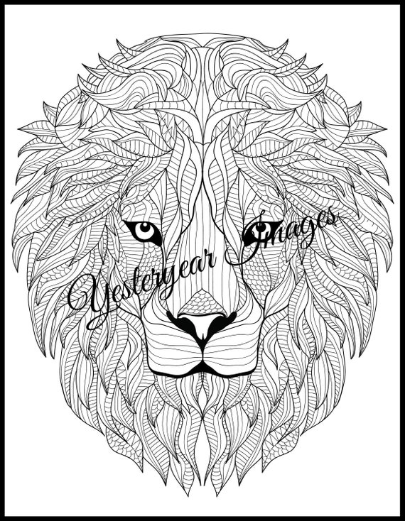 JUNGLE ANIMALS Adult Coloring Pages 4 Printable Digital | Etsy