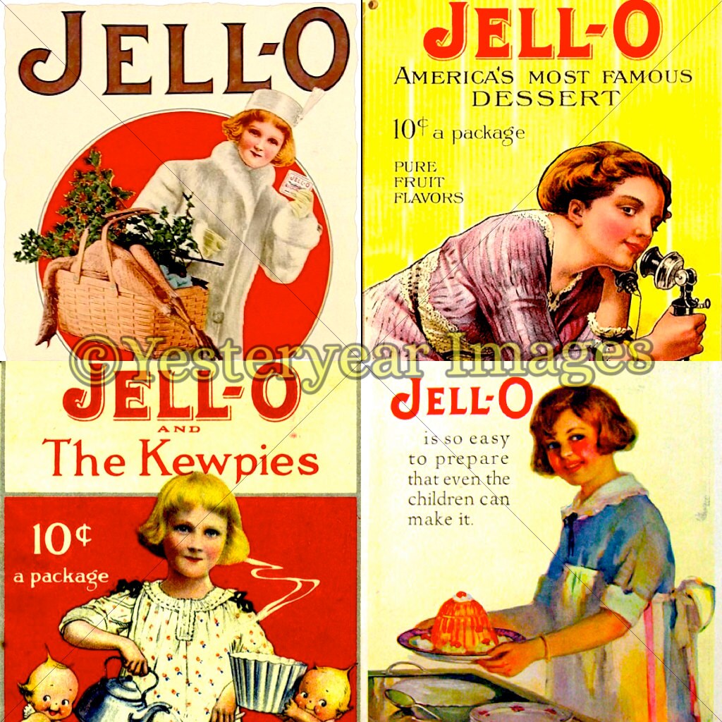 Vintage JELLO ADS Printable Digital Images Collage Sheets Etsy