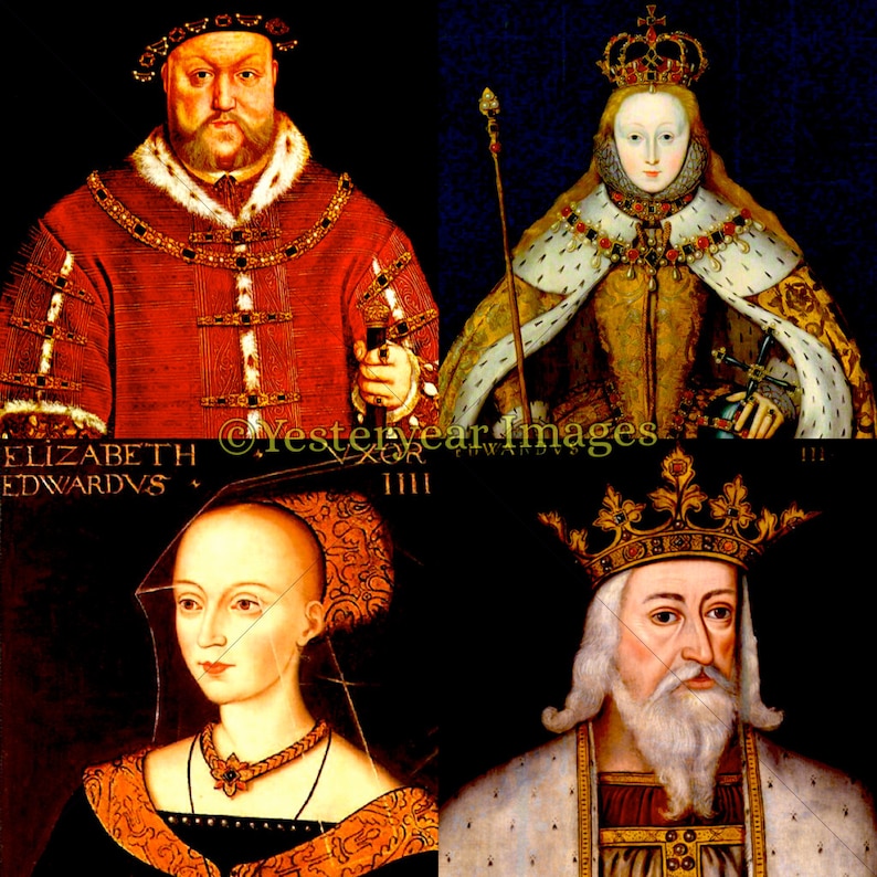 KINGS and QUEENS Art Portraits Printable Digital Images Etsy