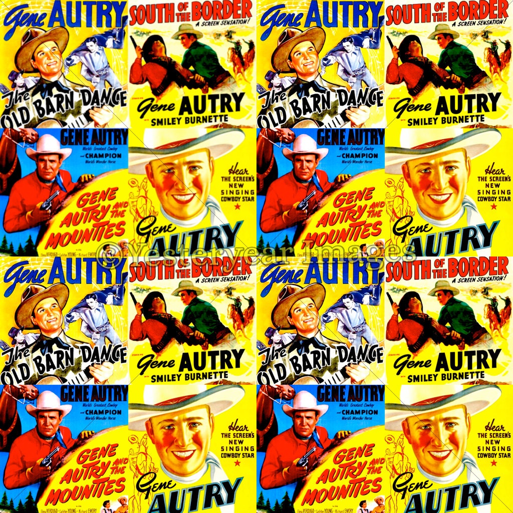 Vintage GENE AUTRY Movie Posters Printable Digital Images | Etsy