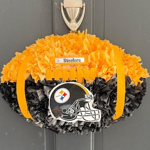 Pittsburgh Steelers football wreath two tone colors