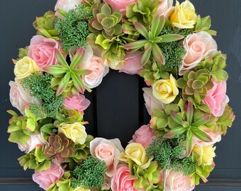 Spring floral wreath