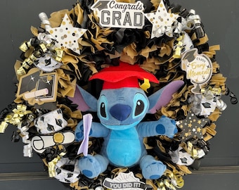 Disney Stitch Graduation wreath