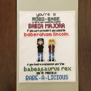 Wayne&#39;s World Cross Stitch Card Pattern