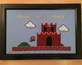 Mario Castle Home Sweet Home Cross Stitch Pattern