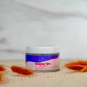 Natural Dry Face Mask with Blue Clay, Pumpkin Powder | Vegan Eco-Friendly Skincare | Detox & Exfoliate | Sustainable Ingredients