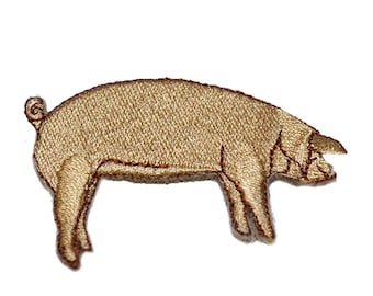 Iron on Pig: gold 2.5" (L) x 2.25" (H)