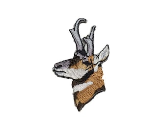Embroidered Antelope: 1.50" (L) x 2.50" (H)