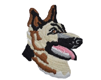 Iron on German Shepard: 2 1/8" (L) x 3.00" (H)