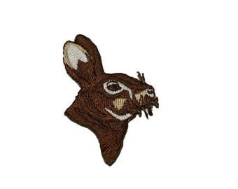 Iron on Rabbit: 1.25" (L) x 2.25" (H)
