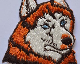 Iron on Siberian Husky: orange  2.25" (L) x 2.75" (H)