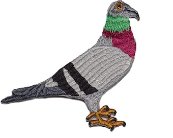 Iron on Pigeon: strawberry 2.75" (L) x 2.75" (H)