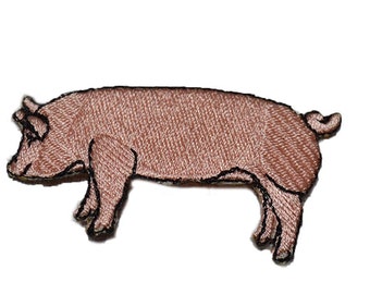 Iron on Pig: pink 2.5" (L) x 2.25" (H)