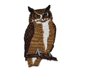 Iron on Owl: 2.5 (L) x 5.25 (H)