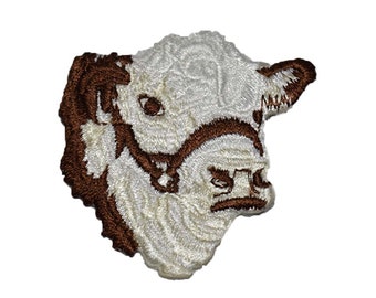 Iron on Cow: brown 2.50" (L) x 2.50" (H)
