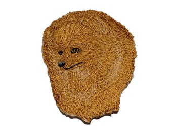 Iron on Pomeranian: golden tan 2.25" (L) x 2.75" (H)