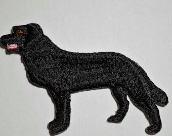 Iron on Labrador Retriever: black 3" (L) x 2.25 (H)