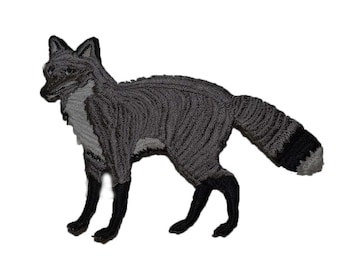 Iron on Fox: dark silver 5" (L) x 4" (H)