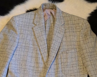 Vintage 1950s ~ CRANES MAYO cream + black fleck blazer ~ Elvis sport coat ~ atomic / rockabilly ~crosshatch ~ 38R