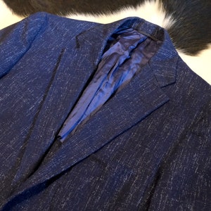 Vintage 1950s VAUGH OF CALI. blue white fleck blazer sport coat rockabilly 39L image 1