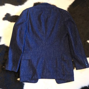 Vintage 1950s VAUGH OF CALI. blue white fleck blazer sport coat rockabilly 39L image 3
