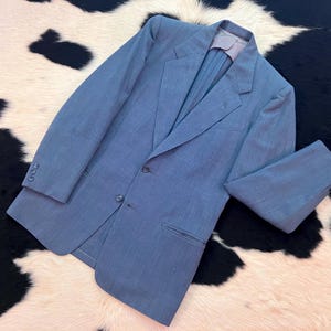 Vintage 1950s ~ FOREMAN & CLARK true blue/white blazer ~ sport coat ~ rockabilly ~ 37R ~ mint