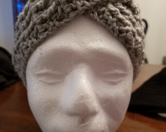 Hellgraues Twist Stirnband