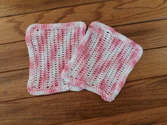 Pink/White Dishcloths