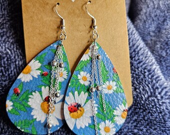 Kunstleder/Kette Marienkäfer Ohrringe