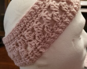 Hellrosa Stirnband/Ohrwärmer