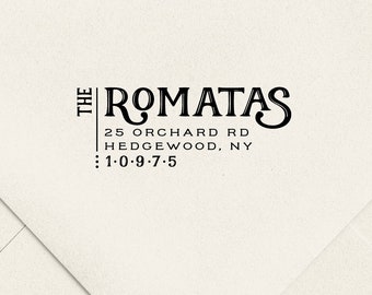 Personalized Self Inking Return Address Stamp: Modern Wedding Stamp