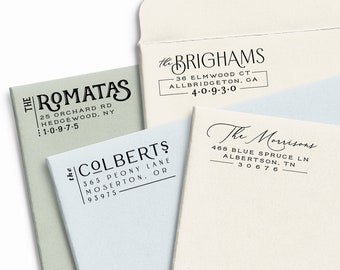 Modern Self Inking Return Address Stamp: Family, Couples, Wedding