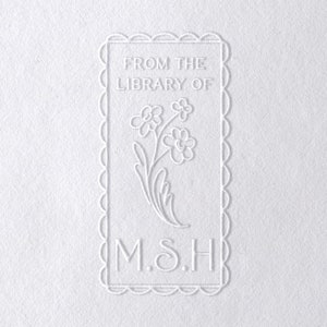 Custom Flower Book Embosser: From the Library Of Seal