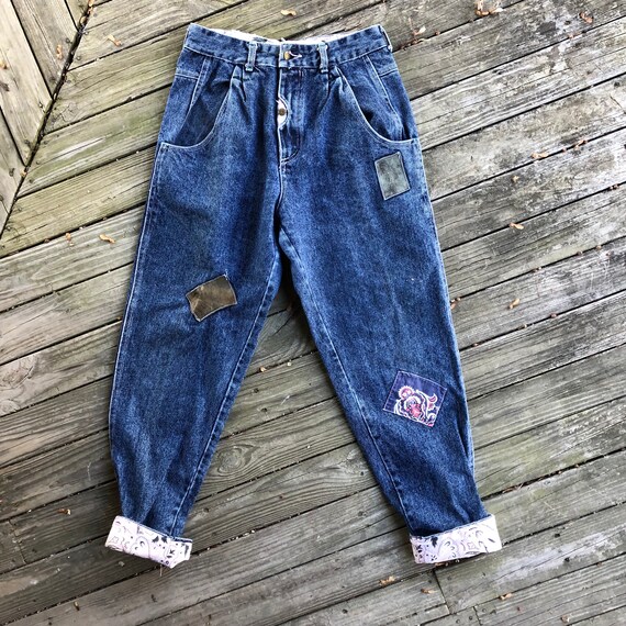Guess vintage size 4 patchwork bandana jeans