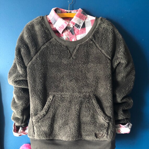 fuzzy fila sweater