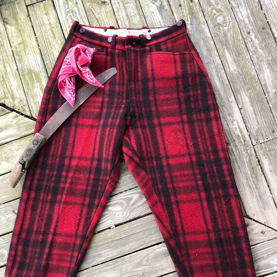 32 50s Woolrich Syle vintage Hunting Checked Pants
