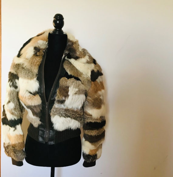 70S RABBIT CROP fit disco style vintage patchwork