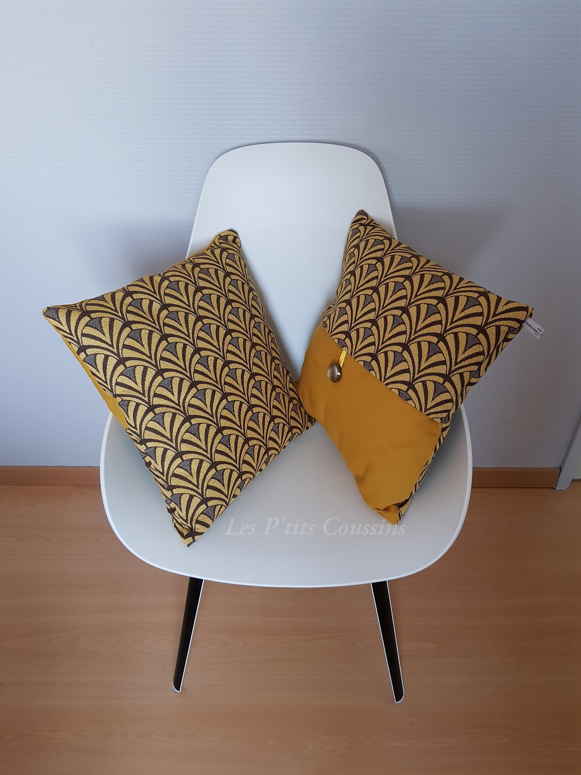 mustard pattern cushion