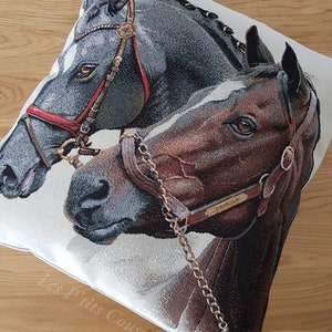 Horse patterned cushion cover for a country decoration, gift for horse lovers image 10